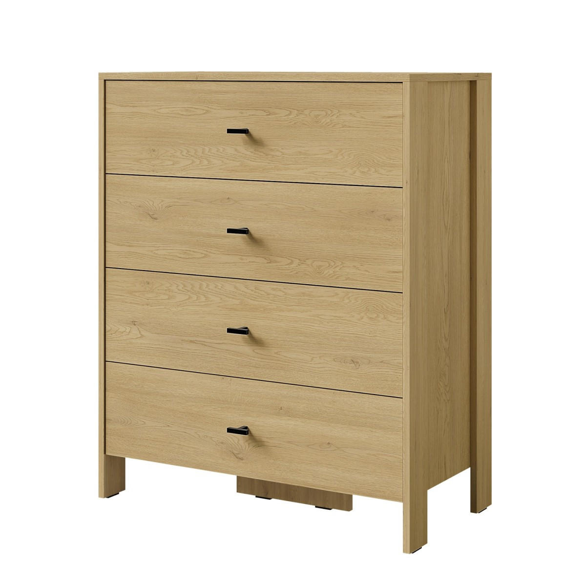 KOMMODE mit Schubladen Ethan 4S 80 Eiche Cremona - Eichefarben/Schwarz, Holzwerkstoff/Metall (80/97/40cm) - mzm24