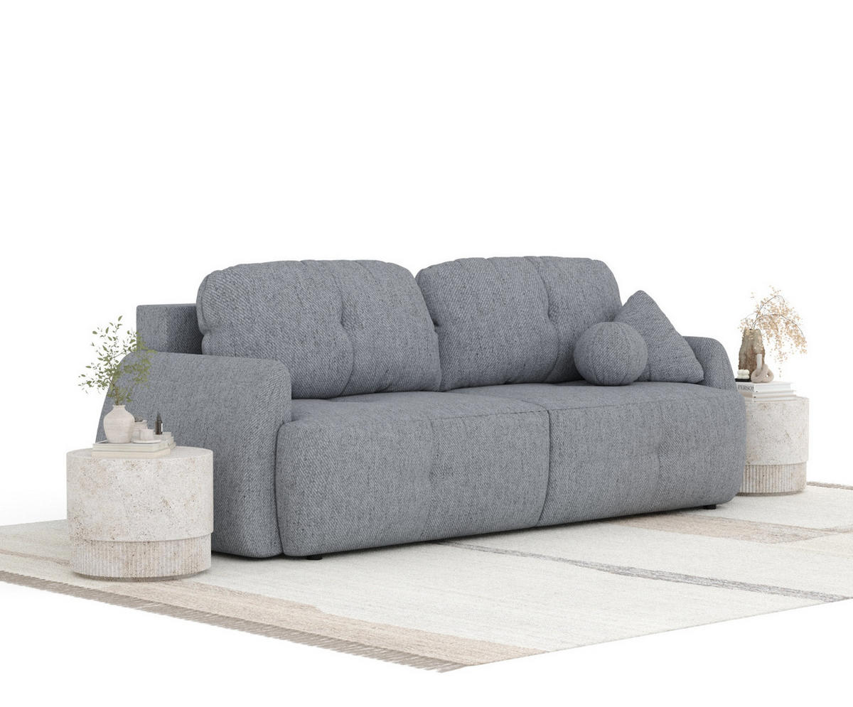 SCHLAFSOFA Loca Grau Webstoff - Schwarz/Grau, Holz/Holzwerkstoff (248/92/103cm) - Maison de Reve