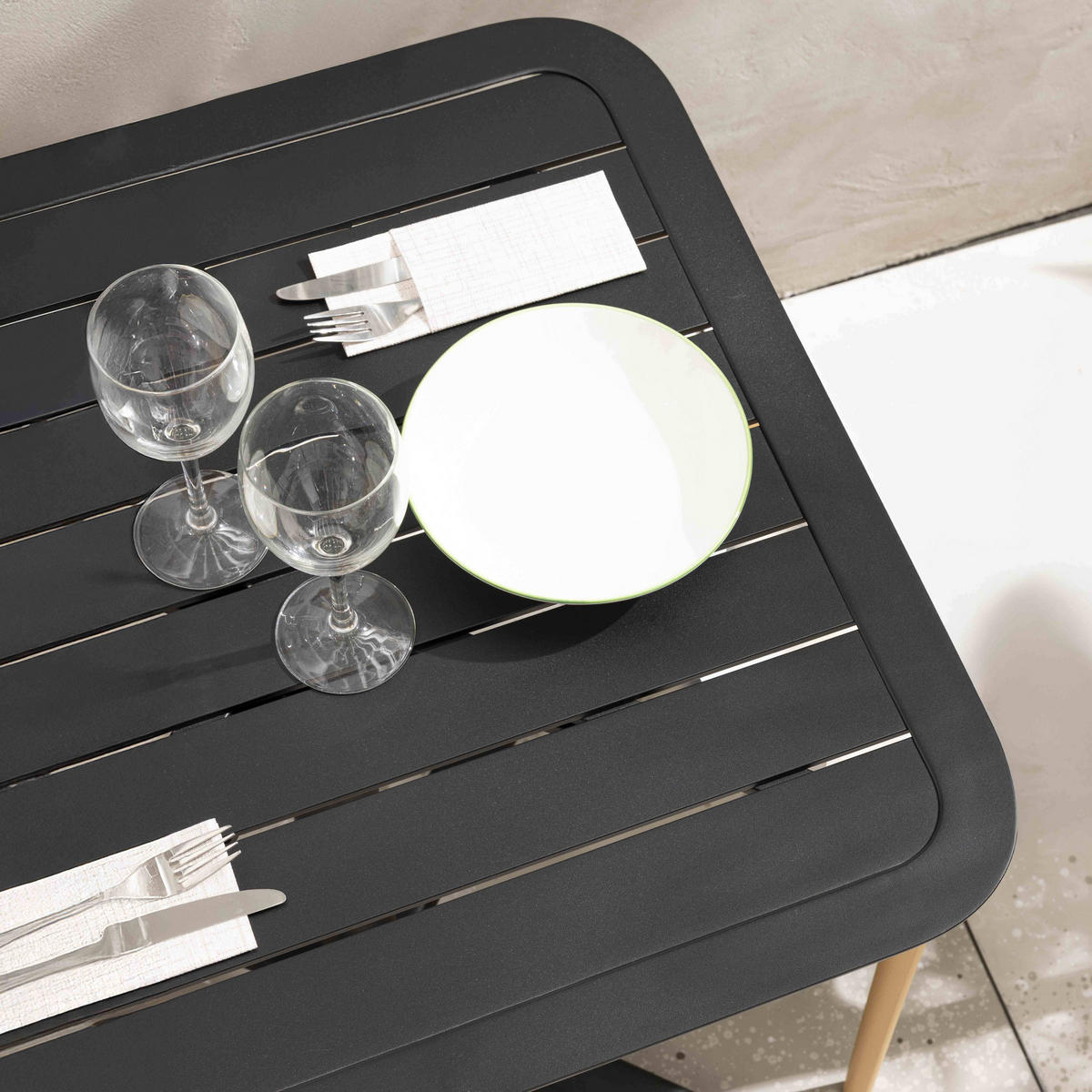 TISCHPLATTE 60 x 60 cm, Schwarz - Schwarz, Metall (60/60/2cm) - Oviala
