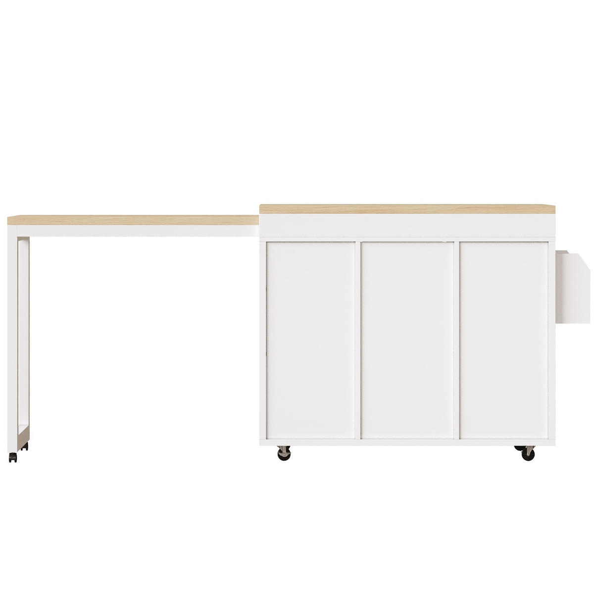 BARTISCH DE-41140 110-180/40/91 cm mit ausziehbarer Tischplatte MDF - Weiß, Holzwerkstoff (110/91/40cm) - ComfortXL