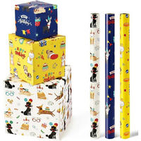 GESCHENKPAPIER 3 Rollen Set Hunde Motiv 43 cm x 3 m - Multicolor, Papier (43/43/305cm)