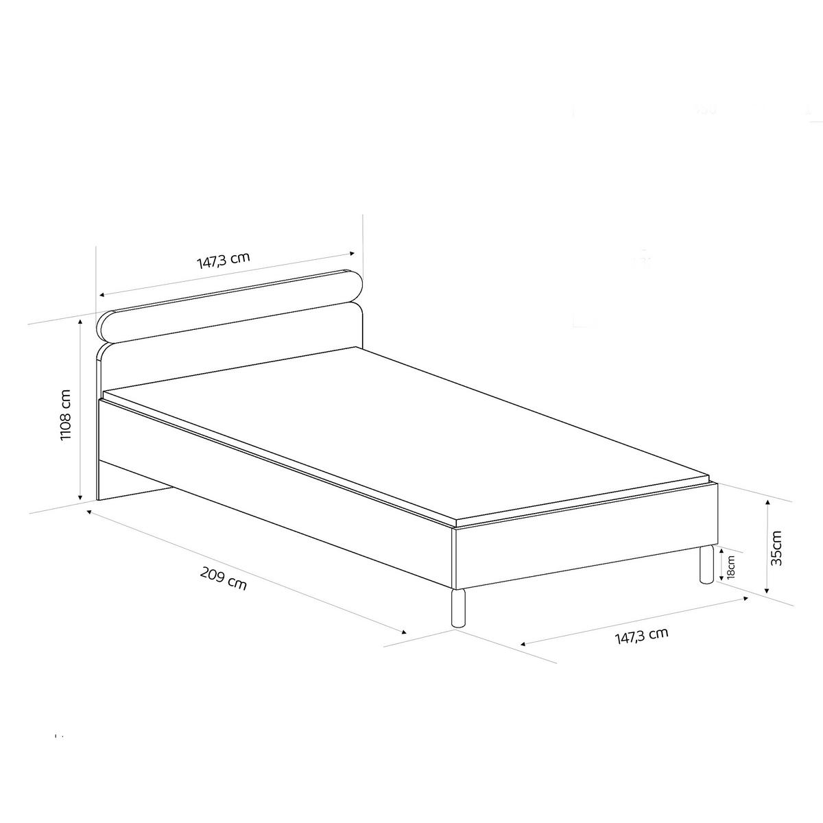 BOXBETT SENA 140/200 cm mit Matratze und Topper, Eiche Bookmatch - Eichefarben, Holz/Holzwerkstoff (140/200cm) - Idohome