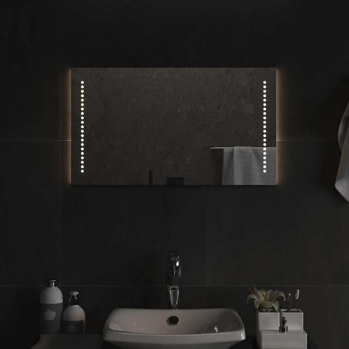 LED-BADSPIEGEL 70x40 cm - Transparent, Glas (40/40/70cm) - furnicato