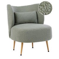 SESSEL mit Kissen Bouclé Grün Otsby II - Grün, Textil (60/76/55cm) - Beliani