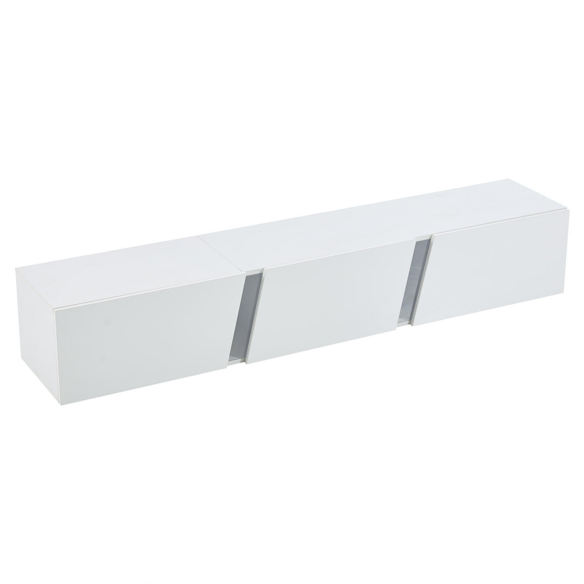 TV-ELEMENT180X35X30CM Wandmontierter Lowboard Hängend Weiß Hochglanz LED - Weiß, Holz (43.82/17.15/132.08cm) - Raelunyi
