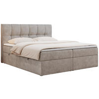BOXBETT RICO 160/200 Beige Struktur - H3 - Beige, Holz/Textil (160/200cm) - MKS
