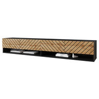 TV-LOWBOARD A180 MDF - Eiche Wotan/Alufarben, Holzwerkstoff/Kunststoff (180/30/33cm) - MIRJAN24