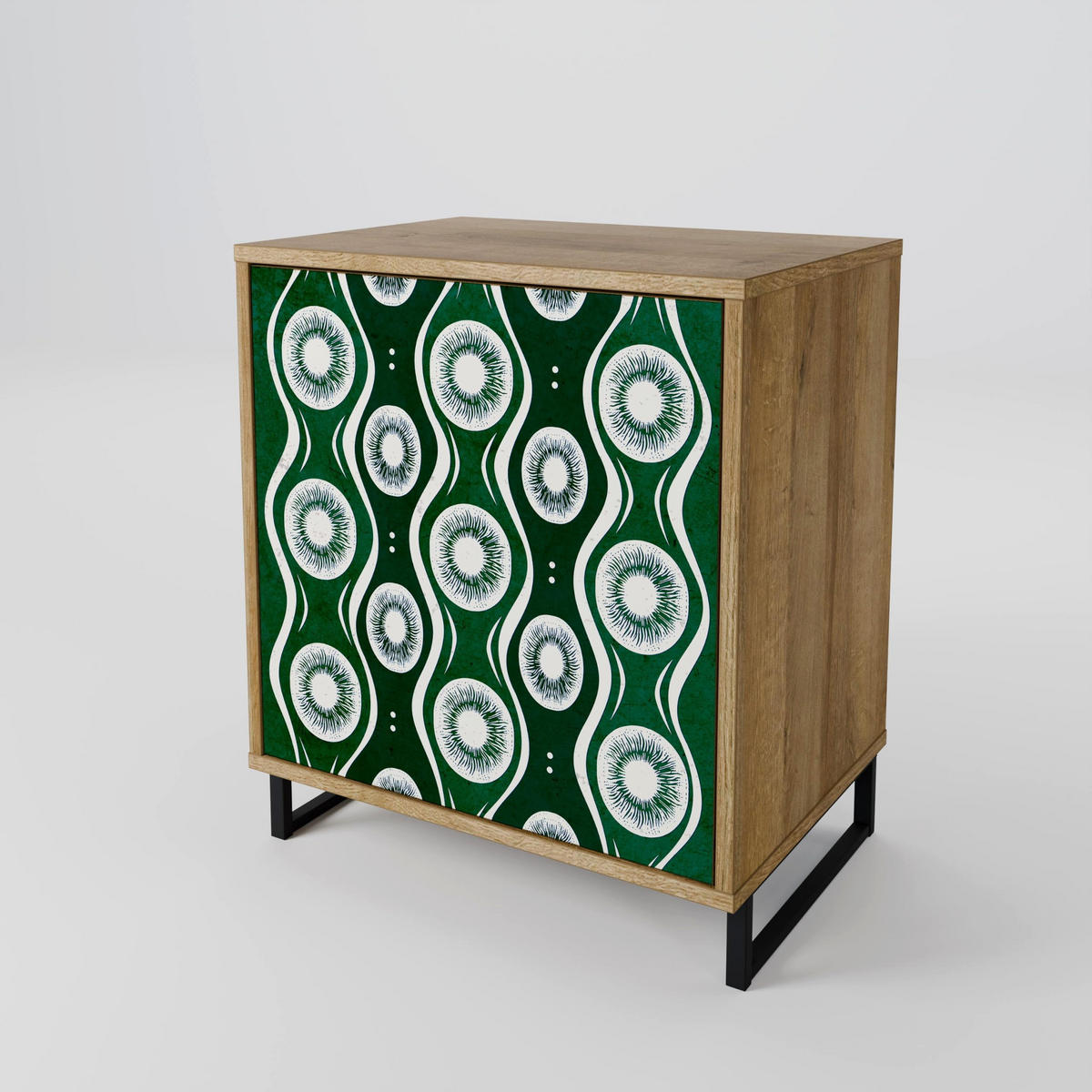 SIDEBOARD GREEN EYES, Eichefarben, 57,5x42x57,5 cm, Ohne Füße - Eichefarben/Multicolor, Holzwerkstoff (57.5/57.5/42cm) - SpaceRebels