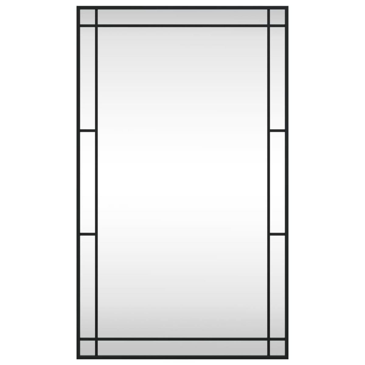 WANDSPIEGEL Schwarz 60/100 Cm Rechteckig Eisen - Schwarz, Metall (60/1.5/100cm) - vidaXL