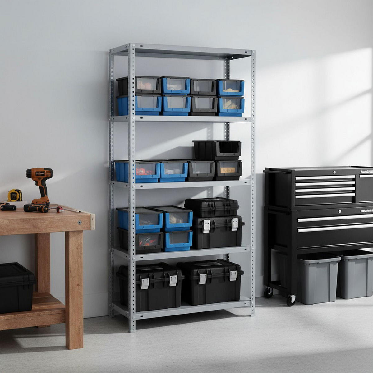 SCHRAUBREGAL PANDA | HxBxT 180x80x40cm | 5 Fachböden | Fachlast 75kg | Grau - Grau, Metall (80/180/40cm) - PROREGAL