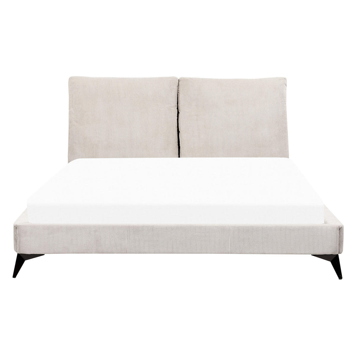 POLSTERBETT 160/200 cm Helles Beige Melle - Beige, Naturmaterialien/Textil (160/200cm) - Beliani