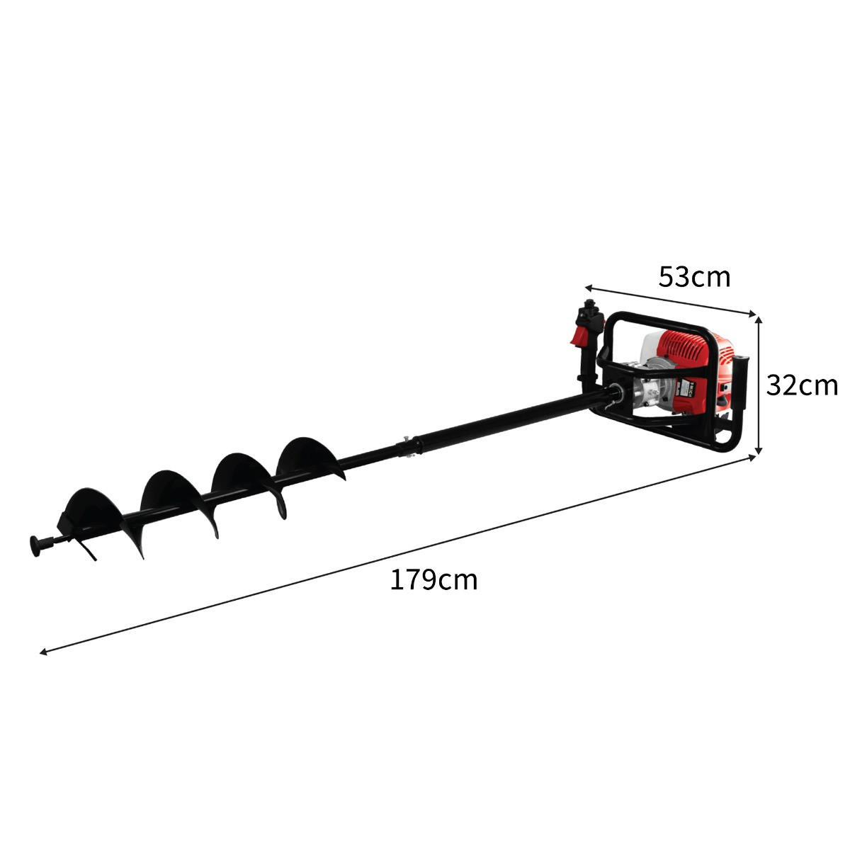 ERDBOHRER - Schwarz, Metall (53/32/39cm) - T-Mech