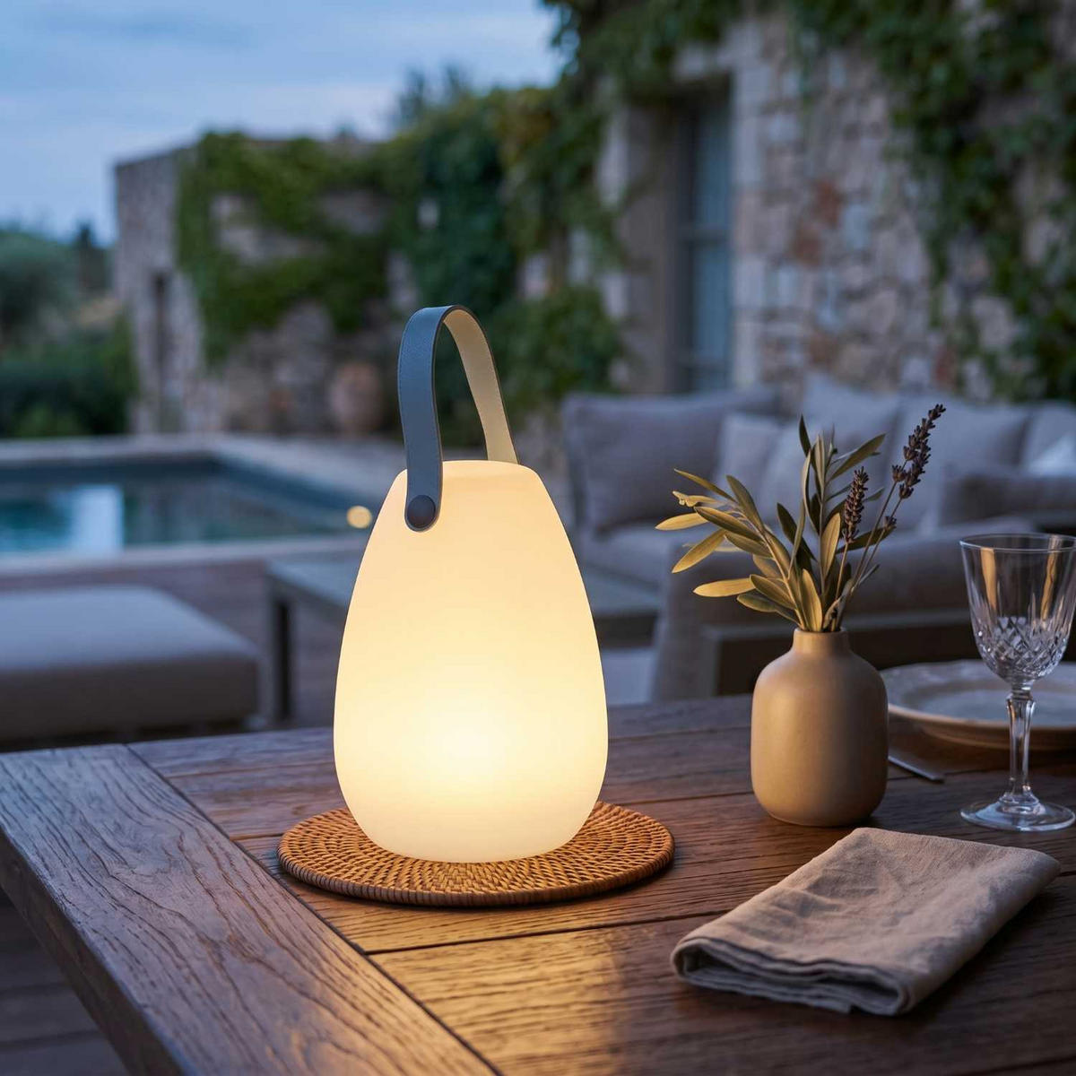 KABELLOSE tragbare Lampe LAURY weiß - Weiß, Kunststoff (14/14/20cm) - Lumisky