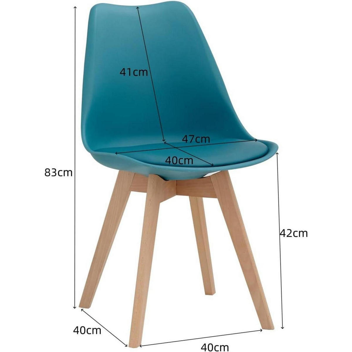 ESSZIMMERSTÜHLE 6er-Set Dunkelgrün Buchenholzbeine - Türkis, Kunststoff (40/83/40cm)