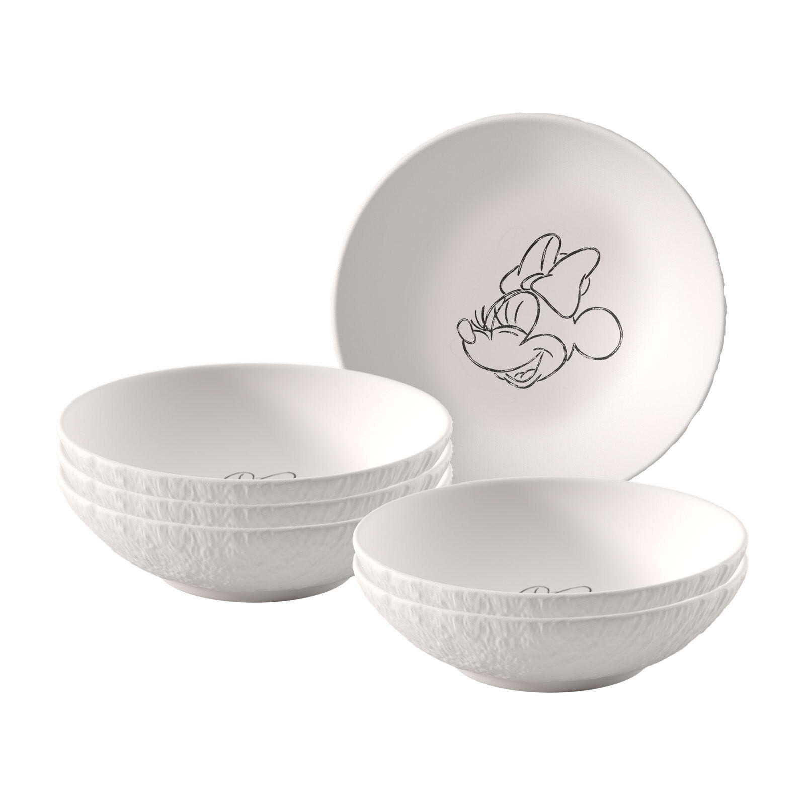 DESSERTSCHALEN Manufacture Rock Blanc - Mickey Mouse weiß ø 13,2 cm 6er Set - Weiß, Keramik (13.2cm) - Villeroy & Boch