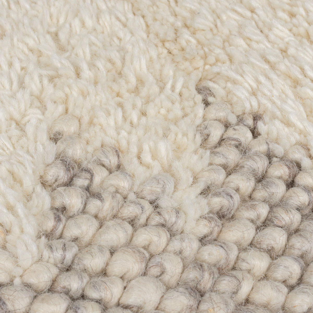 WOLLTEPPICH Handgewebt mit Noppeneffekt und geometrischem Bordürendesign pflegeleicht und strapazierfähig Beige Läufer 60x230 - Beige, Textil (60/230cm) - KADIMA DESIGN