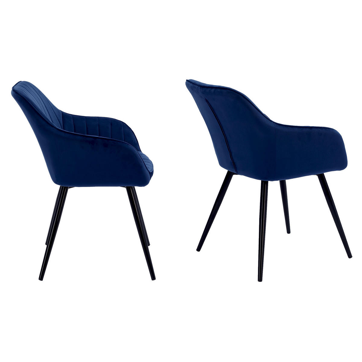 STÜHLE Bertille Blau 2er-Set - Blau, Textil (58/83.5/64cm) - Happy Garden