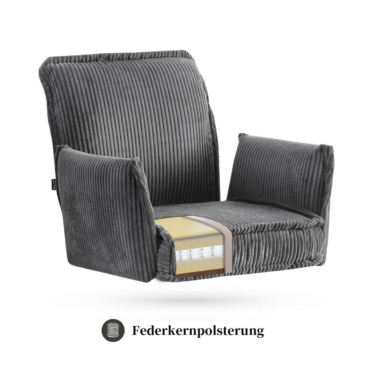 ARMLEHNSTUHL JÜRGEN Anthrazit - Anthrazit, Metall (63/84/63cm) - B&D Home