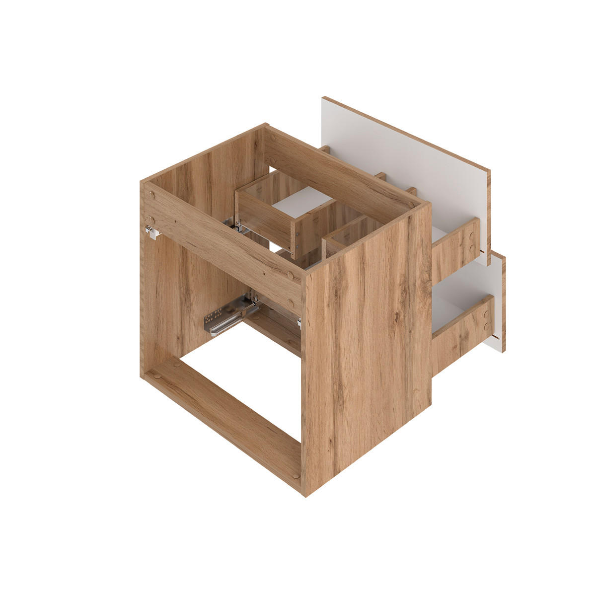 WASCHTISCHUNTERSCHRANK 60.6cm Teren Holz - Braun, Holzwerkstoff (60.6/52.2/46.5cm) - Petits-meubles