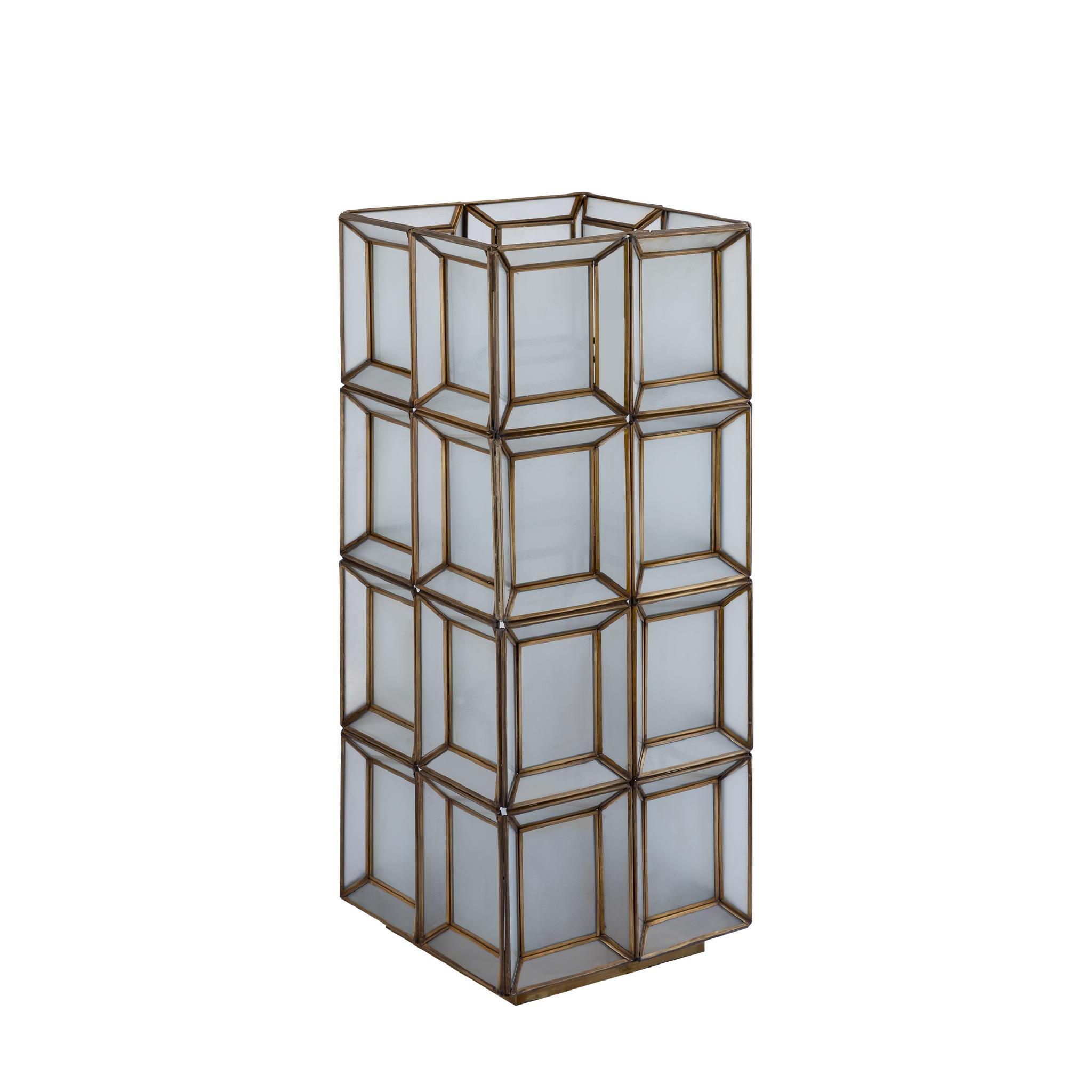 TISCHLAMPE Layra Gold 24/24/63cm - Goldfarben, Glas (24/24/63cm) - PTMD Collection