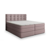 BOXSPRINGBETT AREZI 180x200 cm mit Matratze und Topper - Rosa - Rosa, Holz (180/200cm) - MASSENO