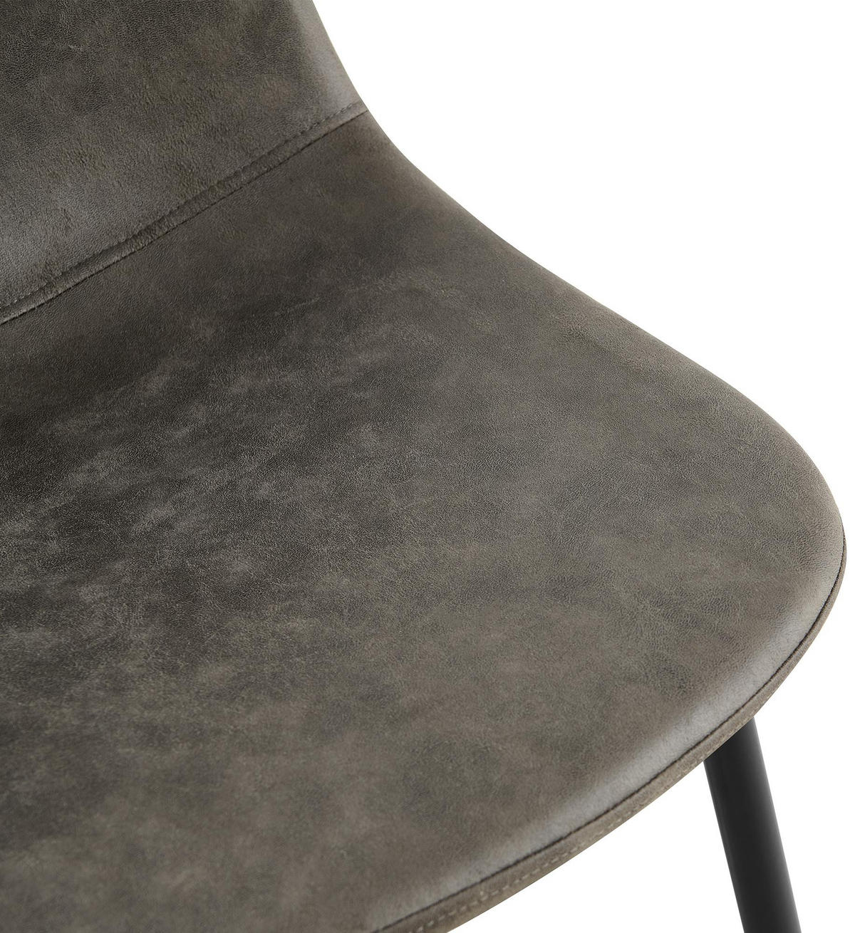 STUHL Lederlook Dunkelgrau - Dunkelgrau/Schwarz, Textil/Metall (44/88/51cm) - CLP
