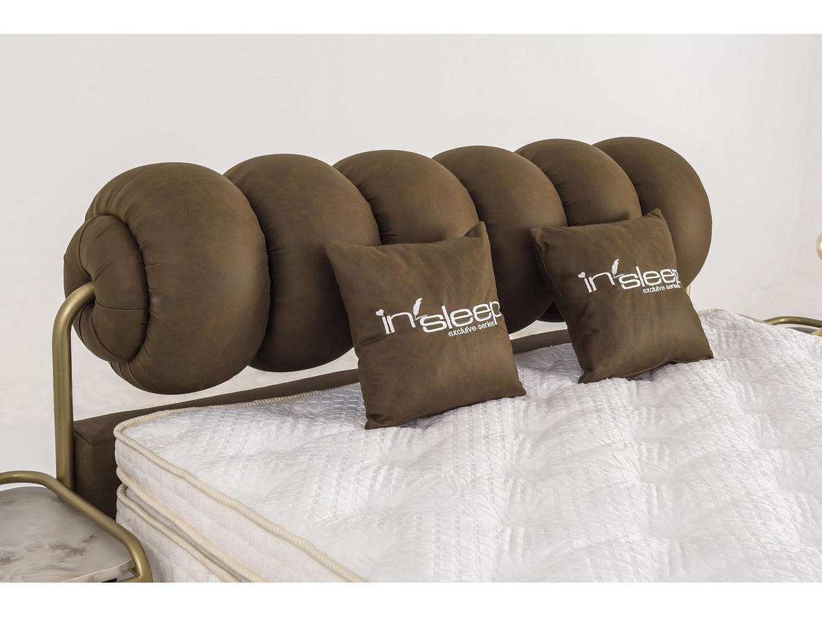POLSTERBETTSET Titanic 200x200 Braun - Braun, Textil/Metall (200/200cm) - Villa Möbel