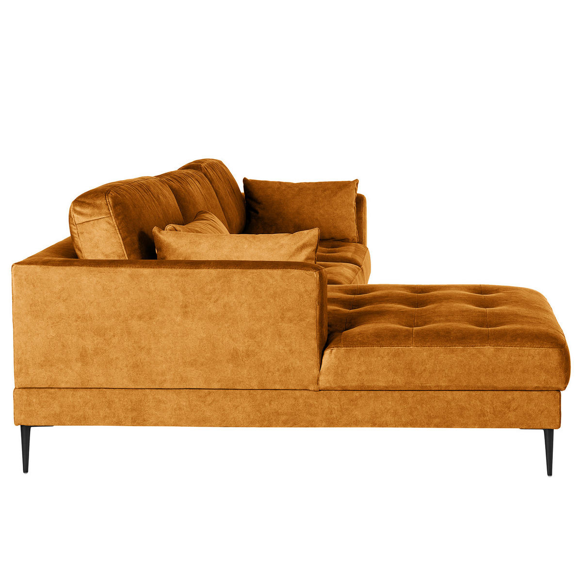 ECKSOFA mit Longchair - Rot, Textil/Metall (275/168cm) - home24