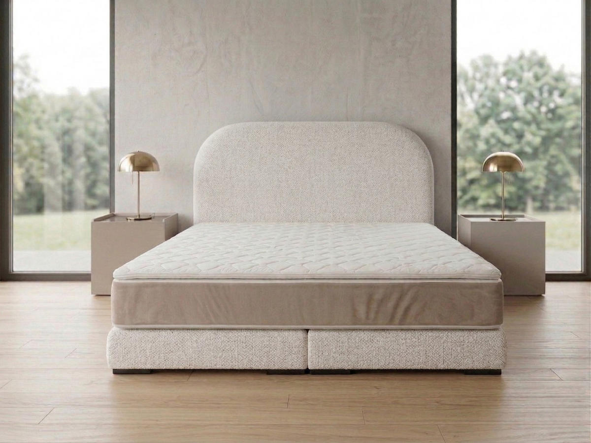 POLSTERBETT LEON1 140x 200 cm Farbe: Creme - Creme, Textil (140/200cm) - A&J MöbelLand
