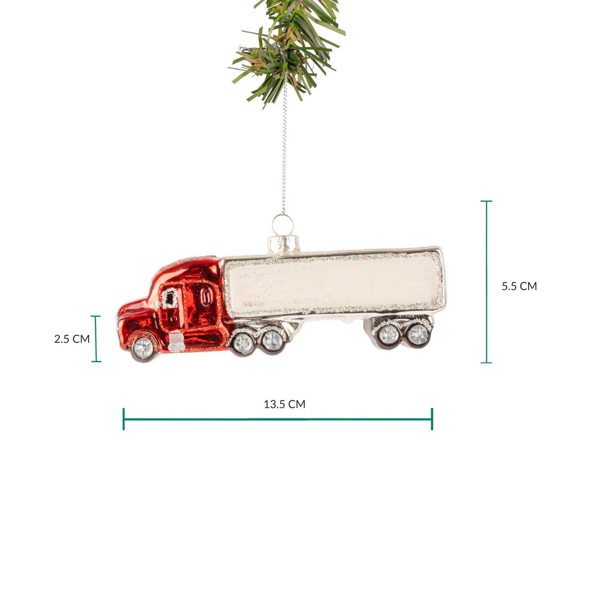 WEIHNACHTSKUGEL Truck 14 cm - Rot, Glas (3/6/1cm)