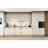 KÜCHENZEILE Sorento Weiß & Beige – 400 cm – K58-G400 R - Beige/Schwarz, Holzwerkstoff/Metall (400/247/58cm) - ROYAL24_MARKT