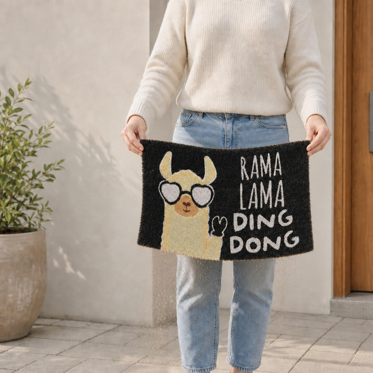 ROHOŽKA Vícebarevná kokosové vlákno lama protiskluzová 60x40 cm - různobarevná, textil/plast (60/40cm) - Relaxdays