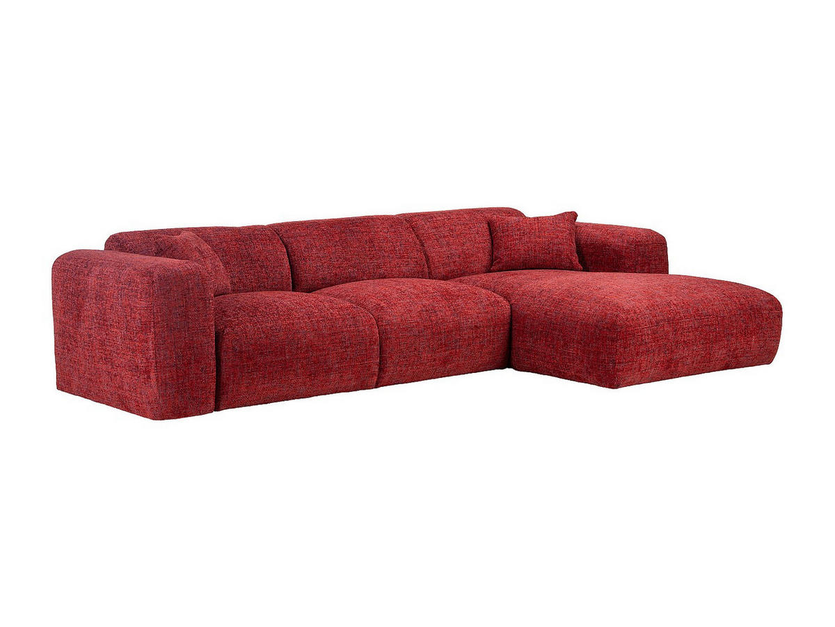SOFA ohne Schlafmöglichkeit - 5 Personen - Stoff, Stoff - Rot - - Rot, Textil (280/165cm) - Vente-Unique