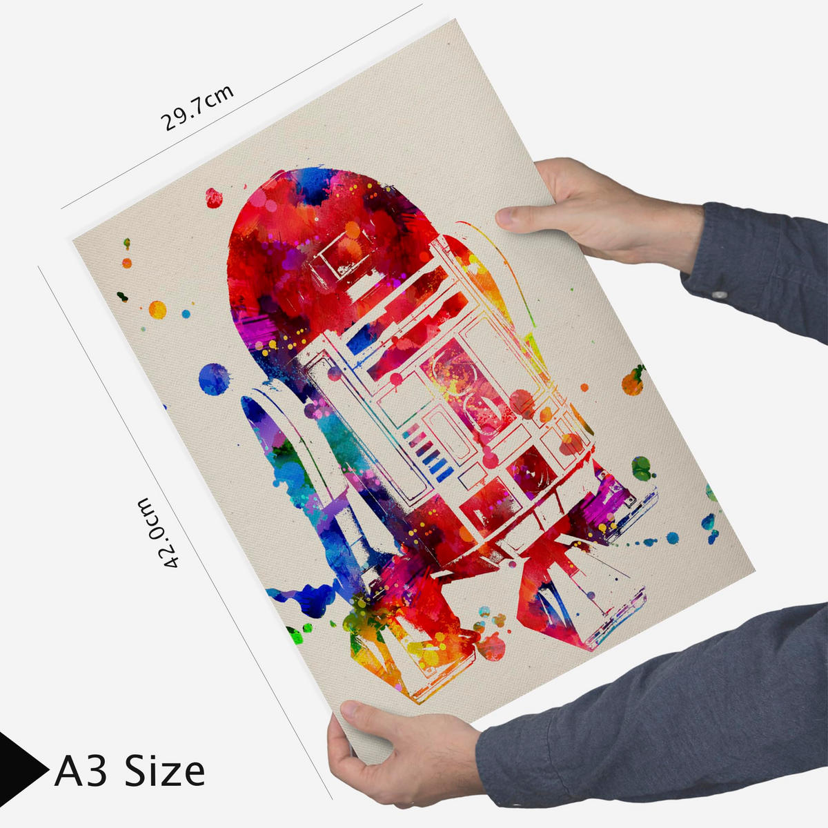 POSTER Set Mit 6 Star Wars Aquarell Illustrationen Klassischer A3 & A4 Rahmenlos - Klar, Papier (29/3cm) - Nacnic