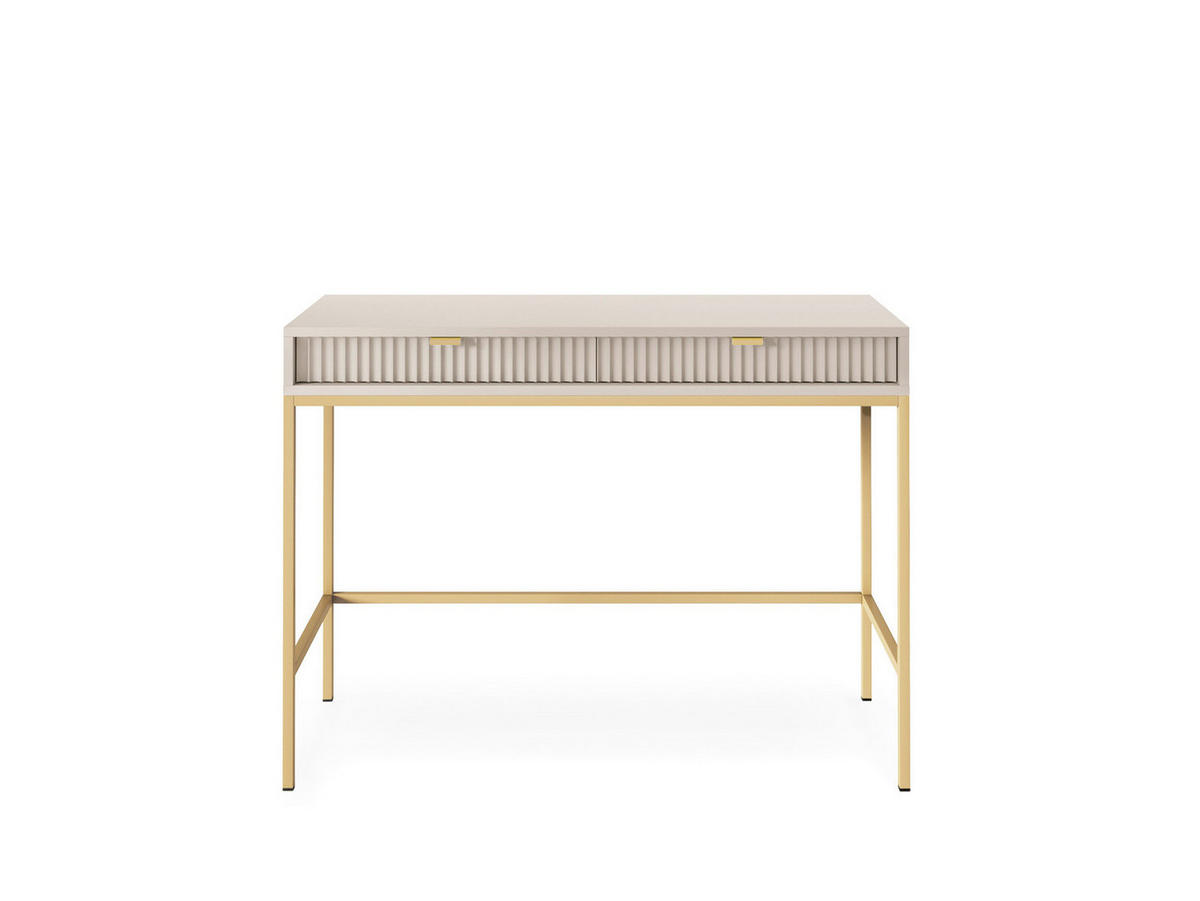 SCHMINKTISCH Kioto in Kaschmir und mit Metallbeinen - Kaschmir/Goldfarben, Holzwerkstoff/Metall (50/104/77cm) - Ravio