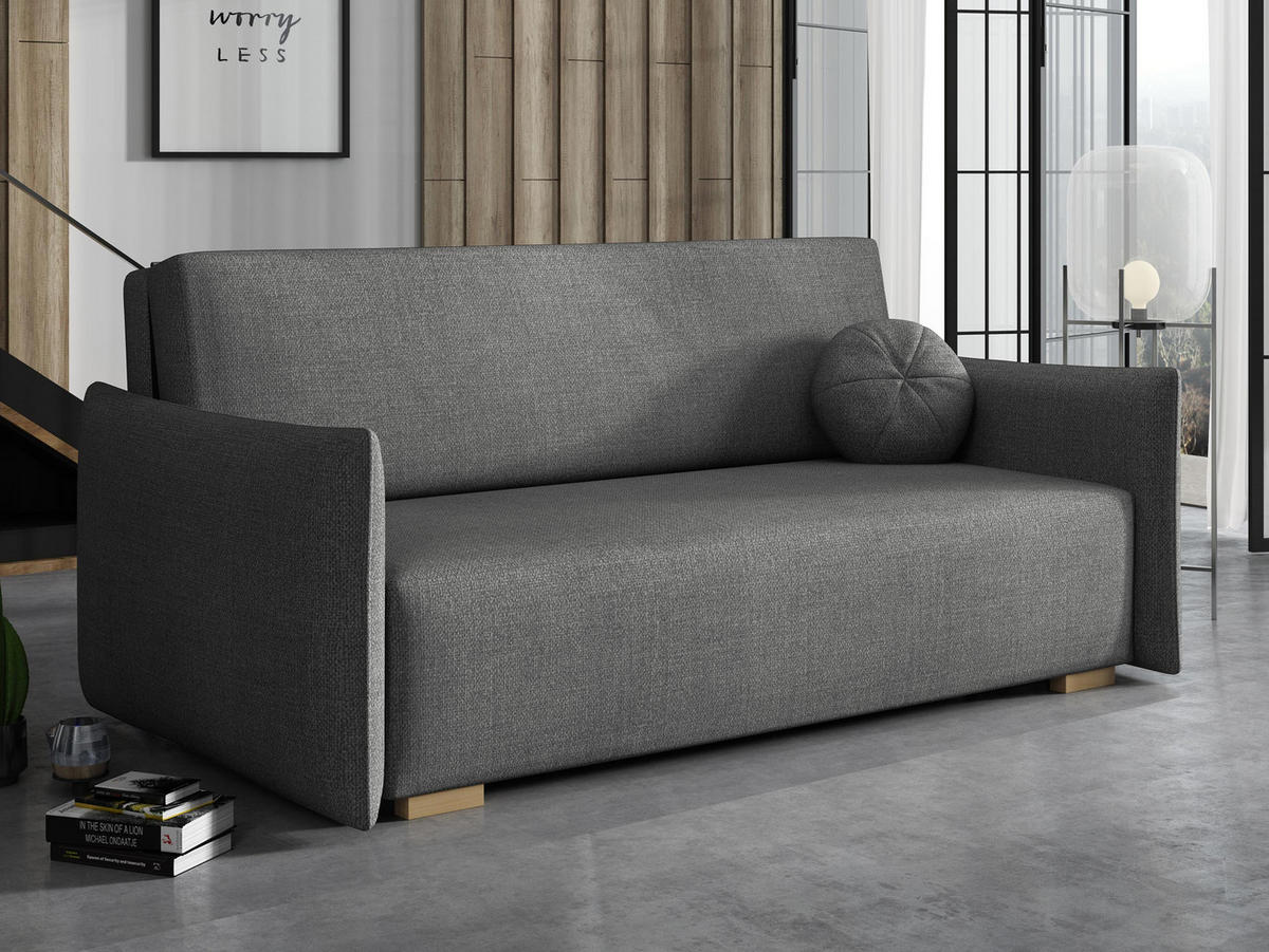 SCHLAFSOFA Viva Glov IV - Naturfarben/Grau, Holz/Textil (174/85/98cm) - MIRJAN24