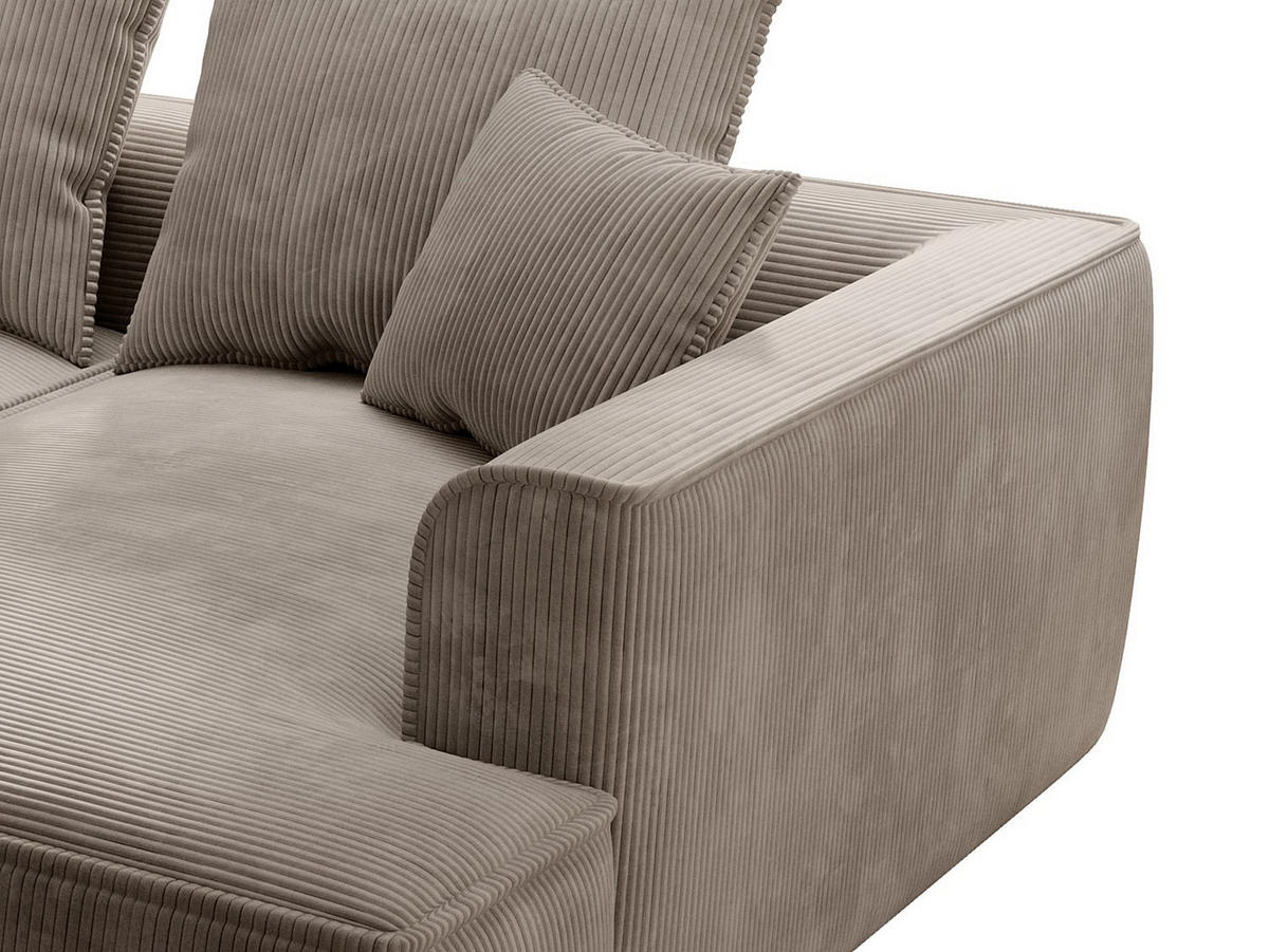 SOFA - 3 Personen - samt - taupe Pineta - Taupe, Textil (230/67/180cm) - Vente-Unique