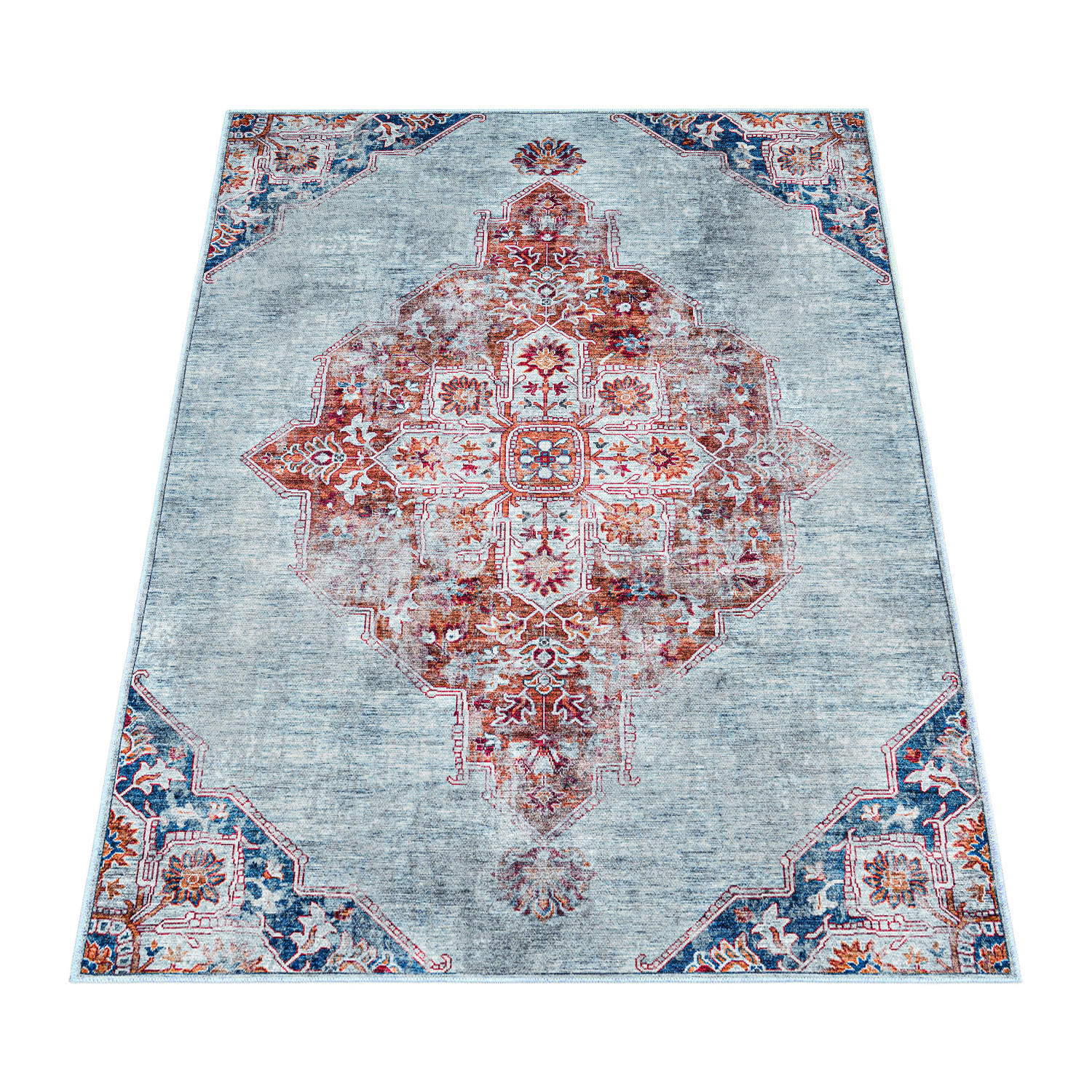 KURZFLORTEPPICH 120/160 cm Lyon 336 - Türkis, Textil (120/160cm) - Paco Home