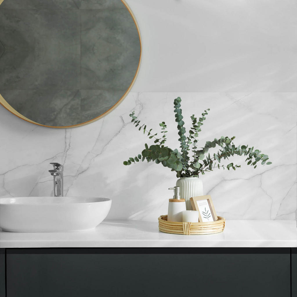 Thumbnail - Wallfluent Wandpaneel, Weiß Hochglanz, Kunststoff, Rechteckig, 50x1.6x100 cm, Bilder und Zubehör, Wandbilder, Dekopaneel...