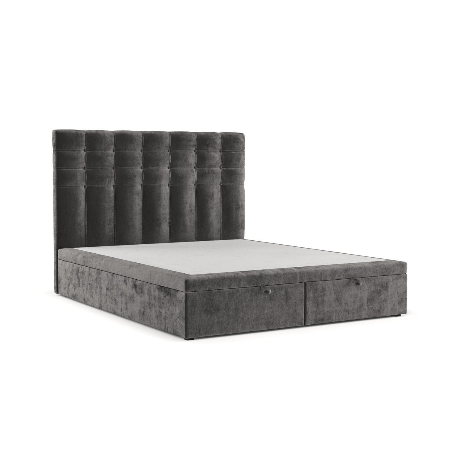 POLSTERBETT Callo mit Stauraum 180/200 cm Stahl im Lotta Stoff - Schwarz/Graphitfarben, Holz/Holzwerkstoff (180/200cm) - AltaBeds