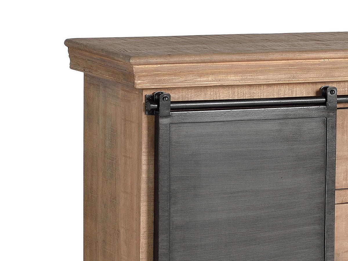 KOMMODE im Industriestil aus Mangoholz und Metallelementen - Braun, Holz (100/85/40cm) - Giner y Colomer