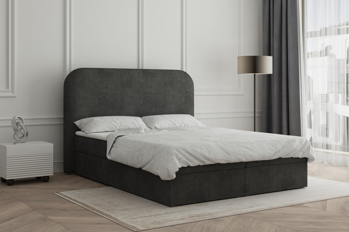 BOXBETT 180x200 - 07 Anthology 19 - Schwarz - Schwarz, Holzwerkstoff (180/200cm) - Möblo