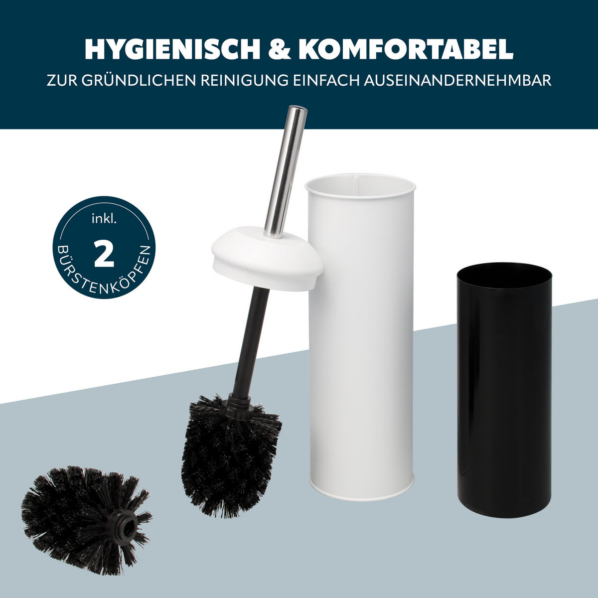 WC-GARNITUR RIALTO, weiß, Edelstahl - Weiß, Metall (9/40/9cm) - bremermann