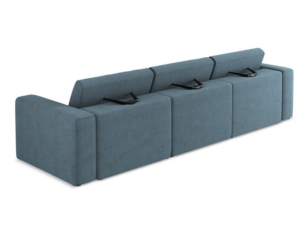 3-SITZER SOFA mit Schlaffunktion Chenille Stoff Grün - Limette/Schwarz, Kunststoff/Textil (216/79/102cm) - Makamii