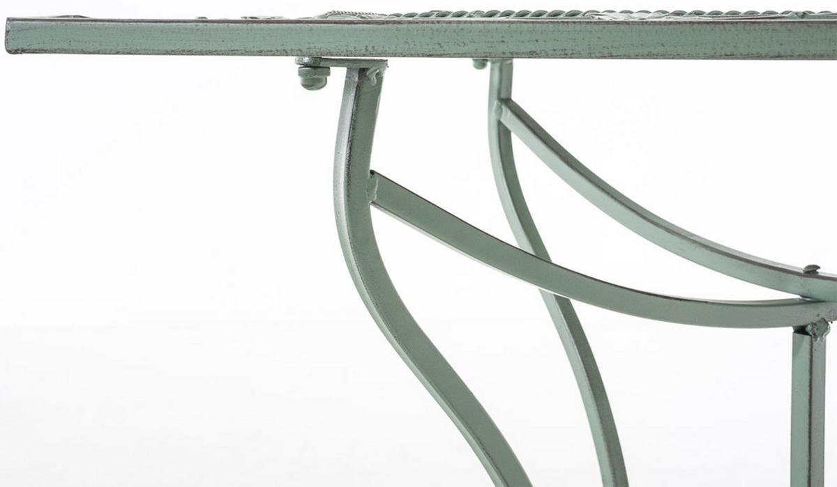 GARTENTISCH eckig 60/60/72 cm Metall Antik-Grün - Grün, Metall (60/60/72cm) - CLP