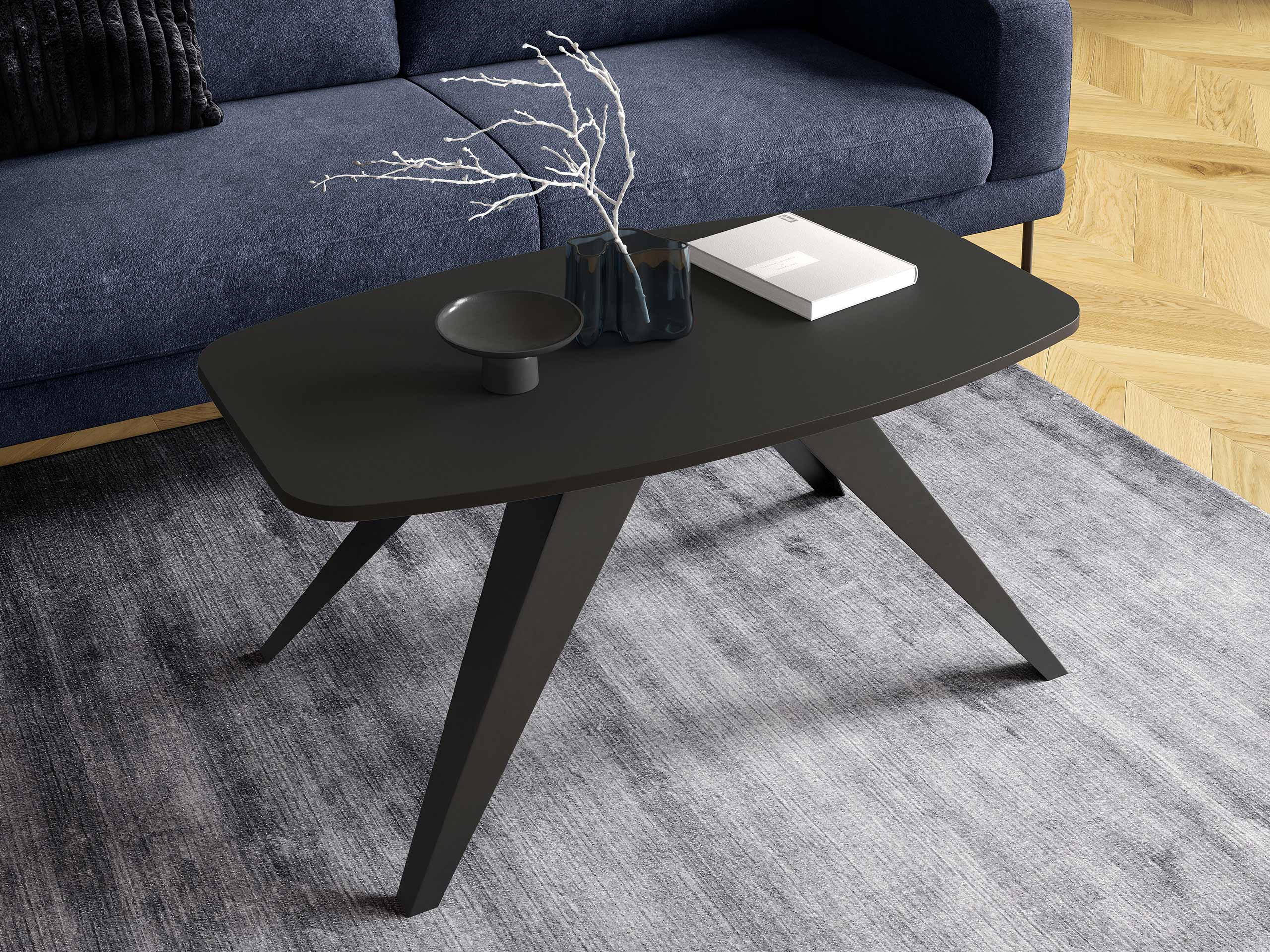 COUCHTISCH Luna - Schwarz, Holzwerkstoff/Metall (60/120/48cm) - MIRJAN24