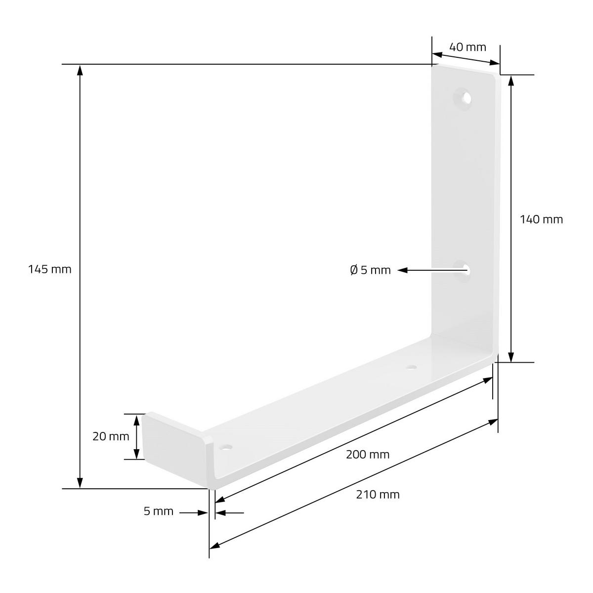 REGALHALTERUNG 2er Set - Weiß, Metall (14/4/20cm) - ML-DESIGN