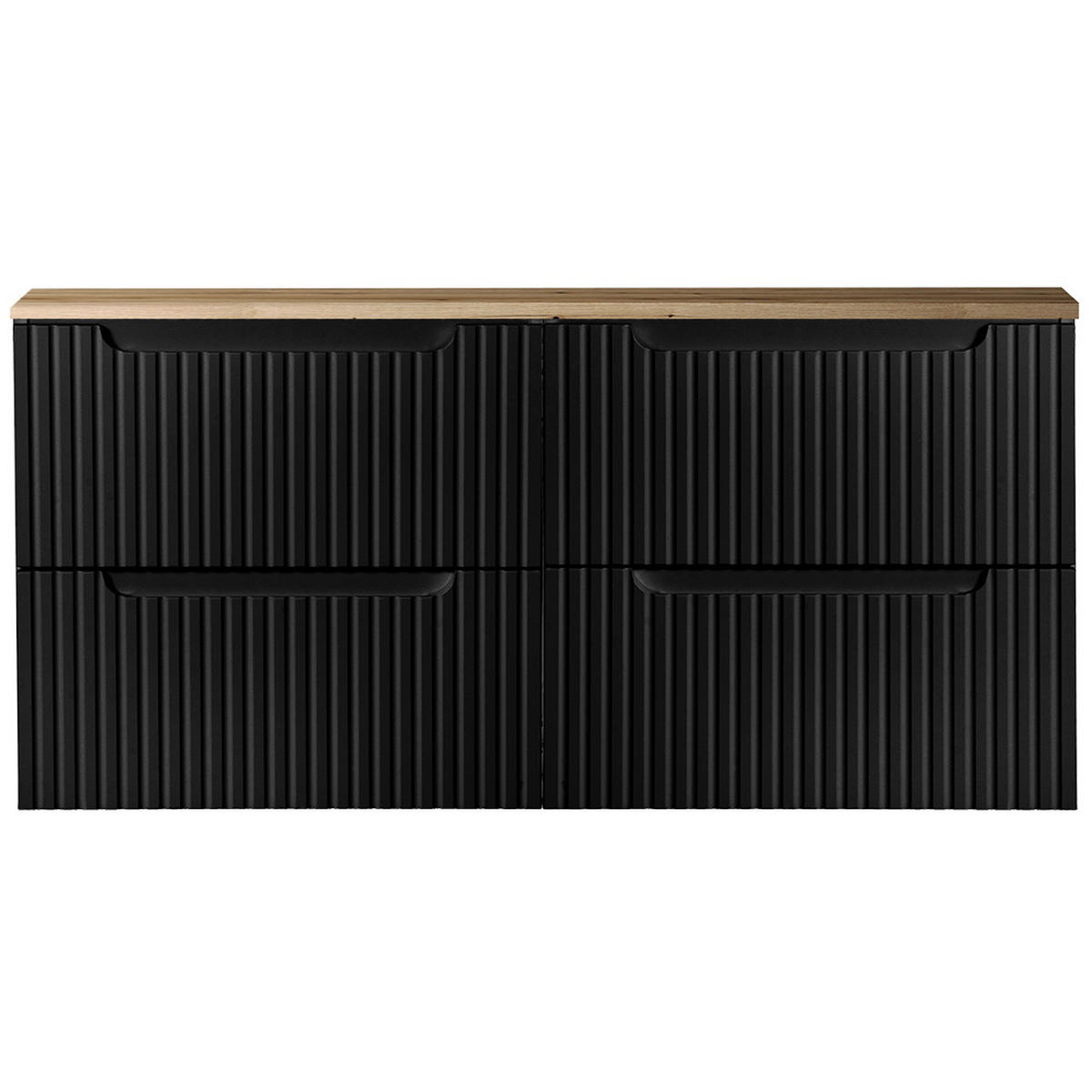 WASCHBECKENSCHRANK Newport-56 - Schwarz, Holzwerkstoff (120/60/40cm) - Lomado