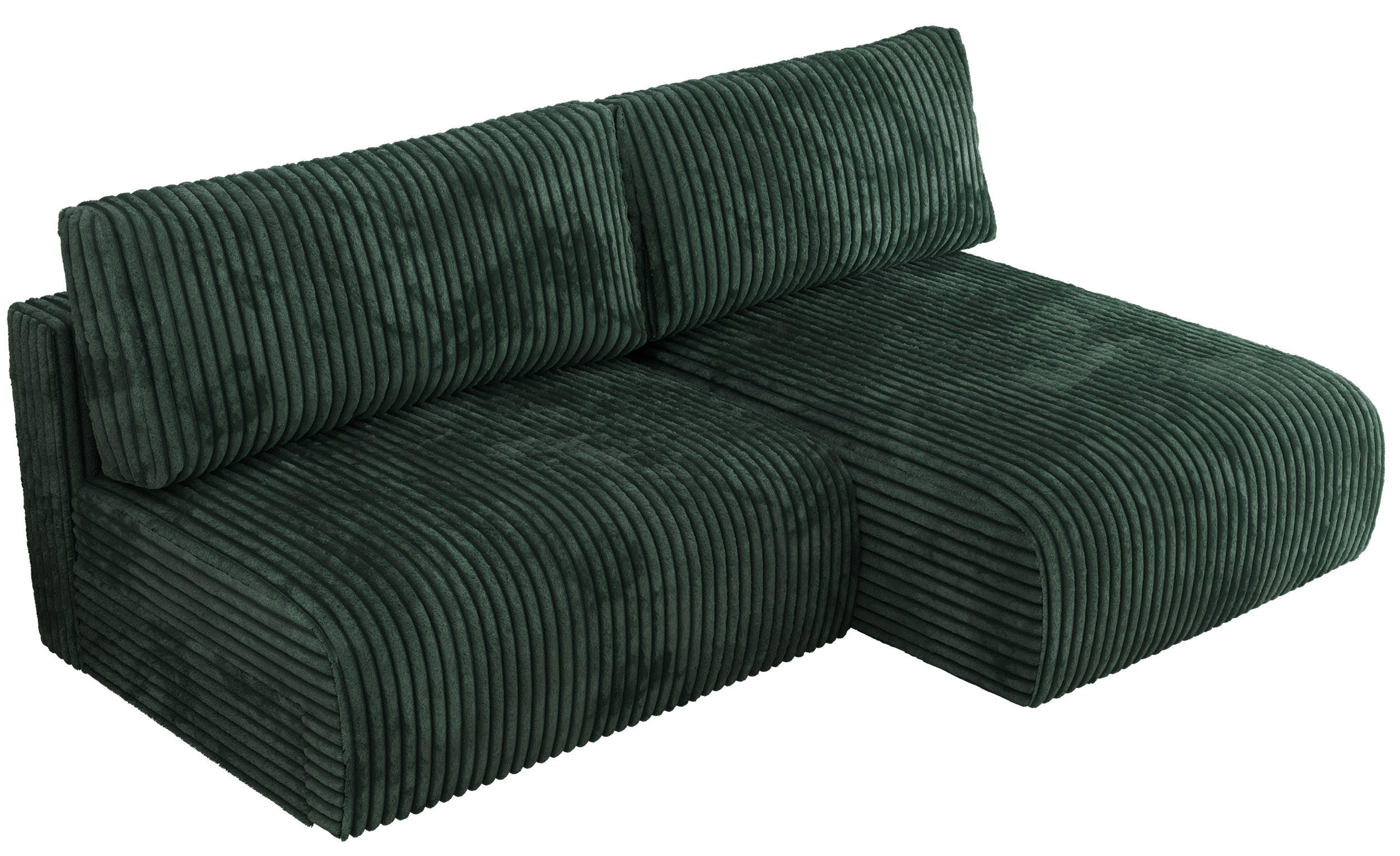 ECKSCHLAFSOFA VIVO L Grün Cord - rechts - Schwarz/Grün, Kunststoff/Textil (150/223cm) - MKS