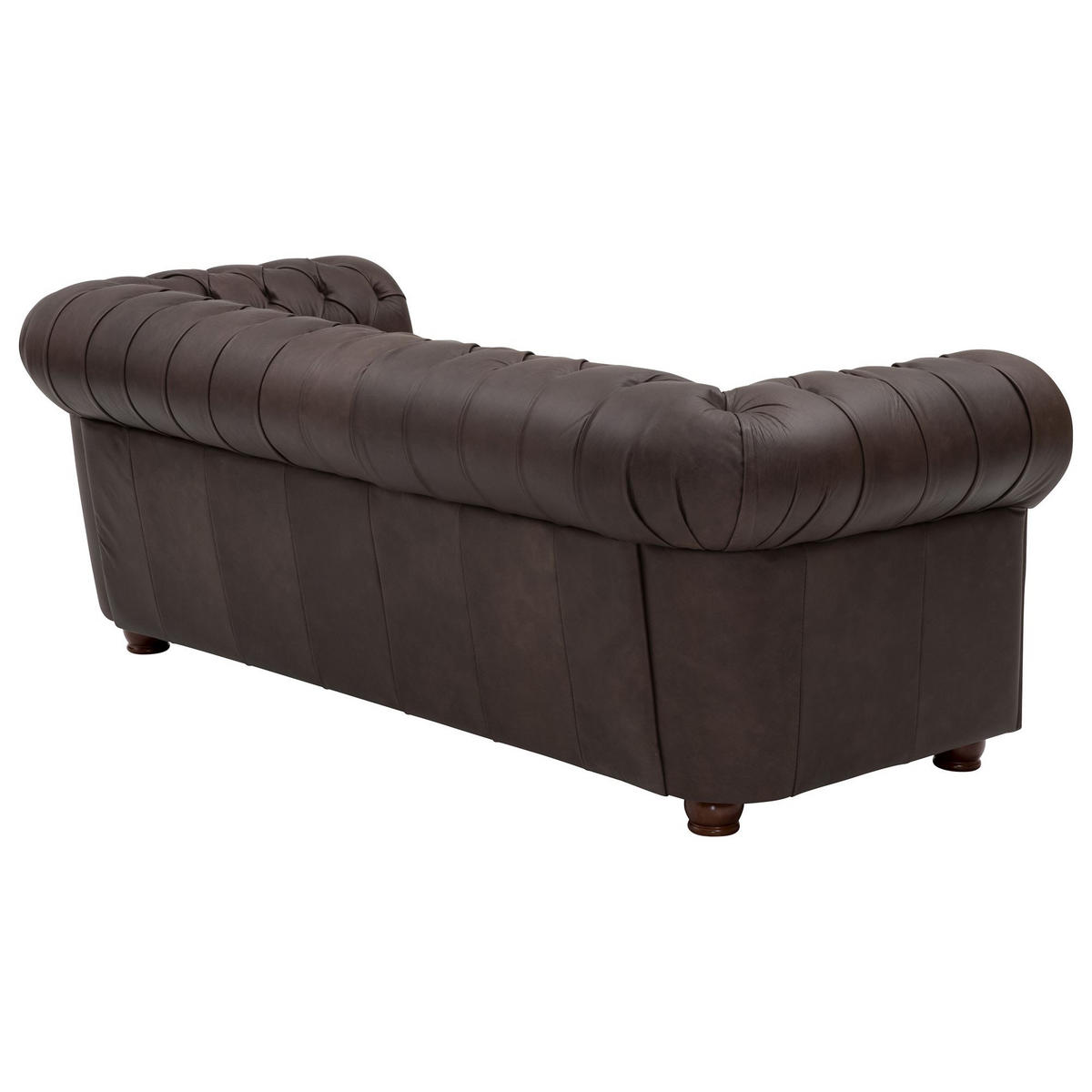 SOFAGARNITUR 3-2-1 Kath Echtleder (Antikoptik) braun - Braun, Leder (200/74/98cm) - 58aufmkessel